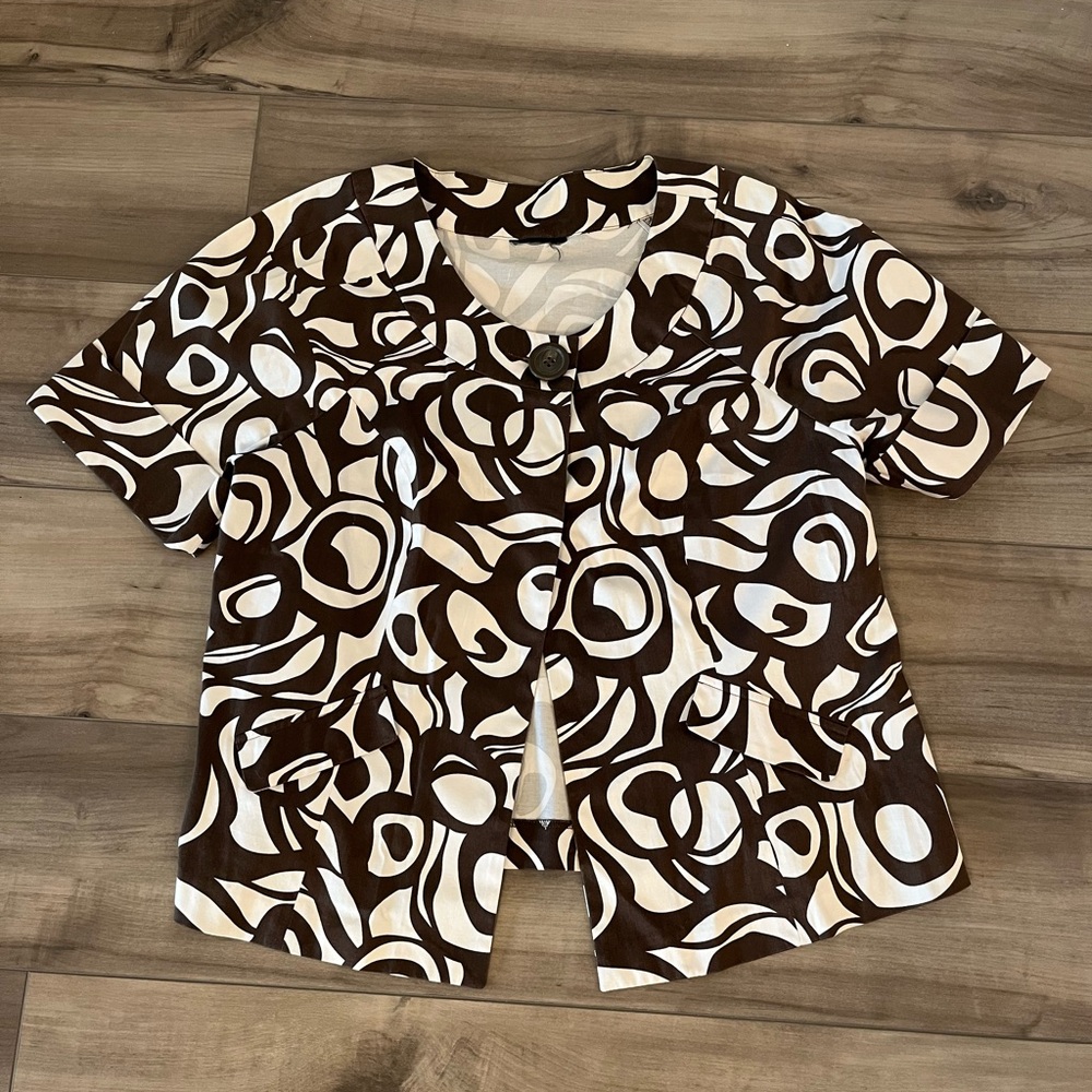 Lane Bryant Brown and White Blazer